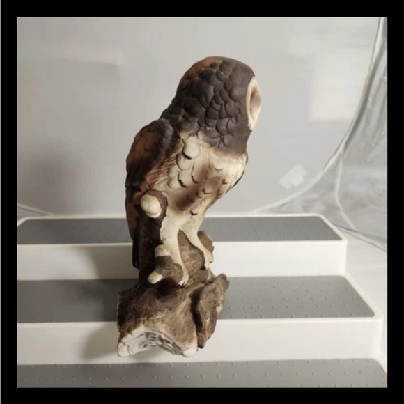 VTG Ceramic Bar Owl Sitting On A Branch Figure 8” Library Office Wisdom Nature - Picture 7 of 8